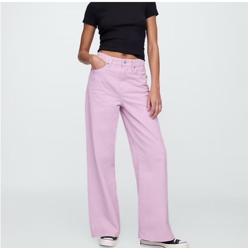 NWT GAP Denim Lavender Purple High-Rise Wide-Leg Denim size 4/27